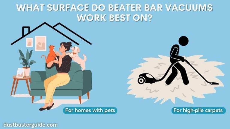 what surface do beater bar vacuums work best on