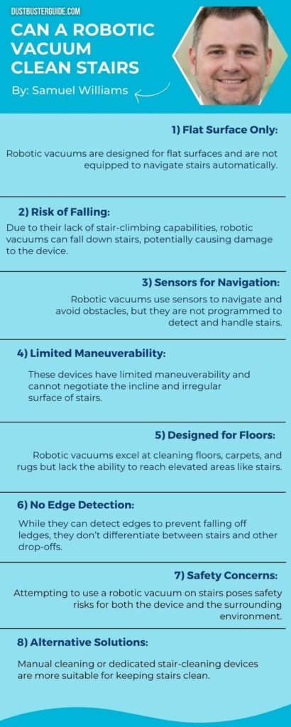 can a robotic vacuum clean stairs infographic