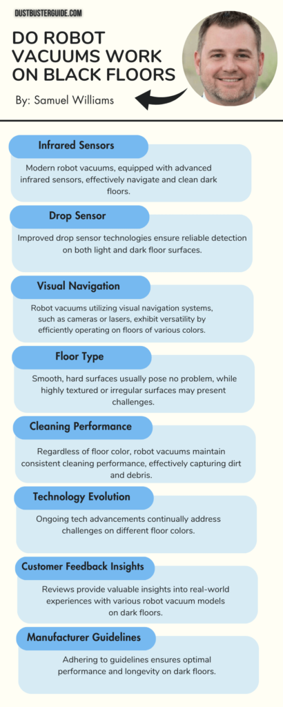 do robot vacuums work on black floors infographic