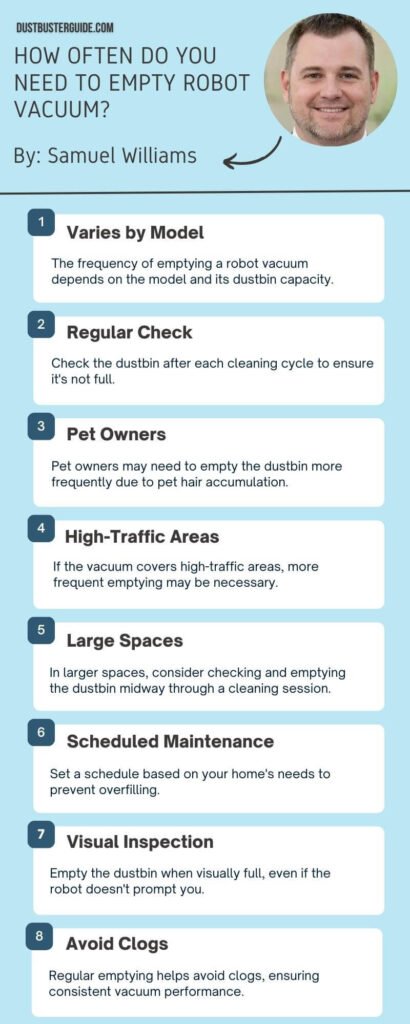 how often do you need to empty robot vacuum infographic