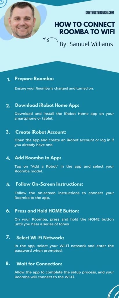 how to connect roomba to wifi infographic