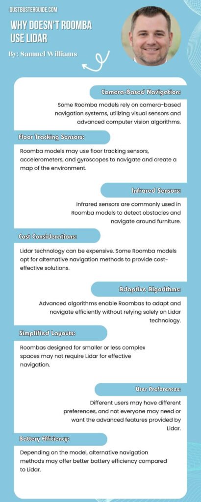 why doesn't roomba use lidar infographic