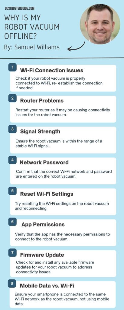 why is my robot vacuum offline infographic