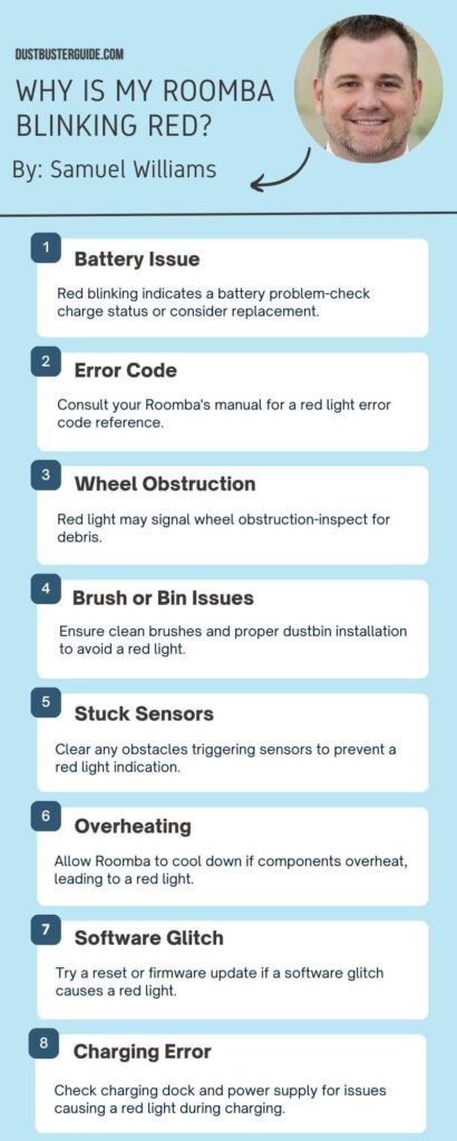 why is my roomba blinking red infographic