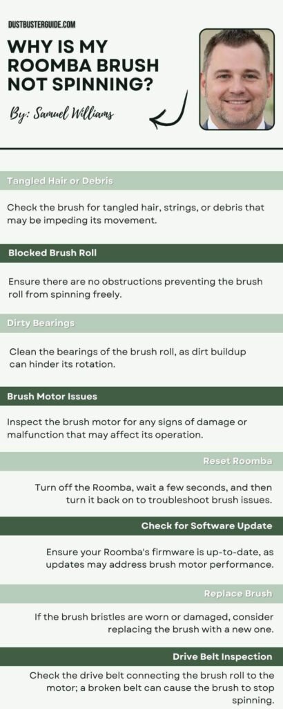 why is my roomba brush not spinning infographic