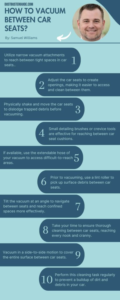 how to vacuum between car seats infographic