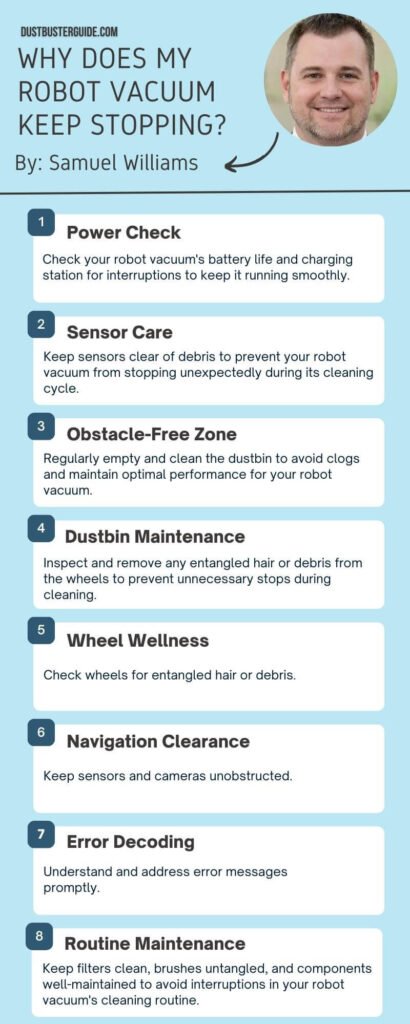 why does robot vacuum keep stopping infographic