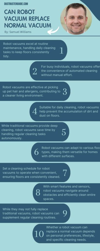 can robot vacuum replace normal vacuum infographic