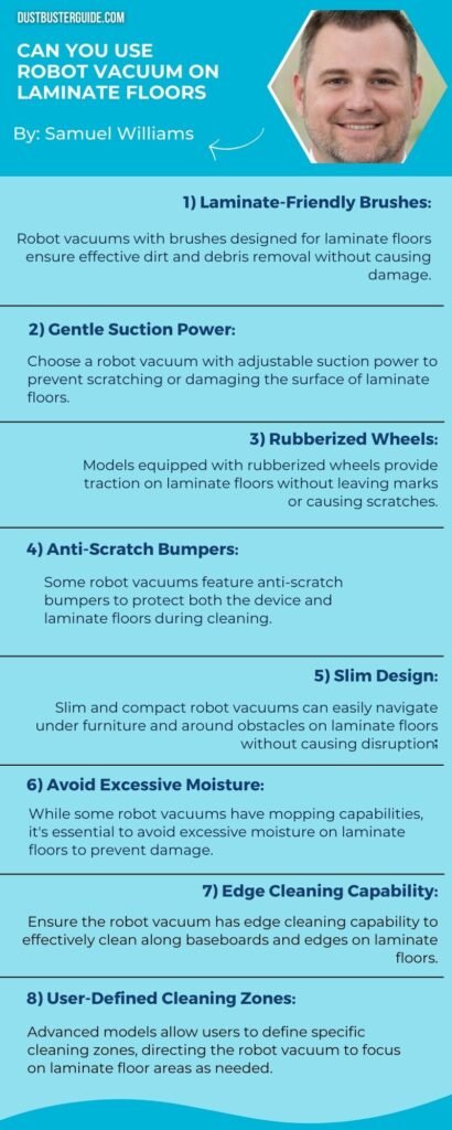 can you use robot vacuum on laminate floors infographic