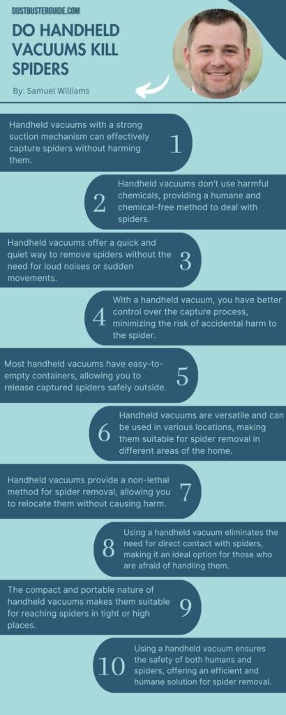 do handheld vacuums kill spiders infographic