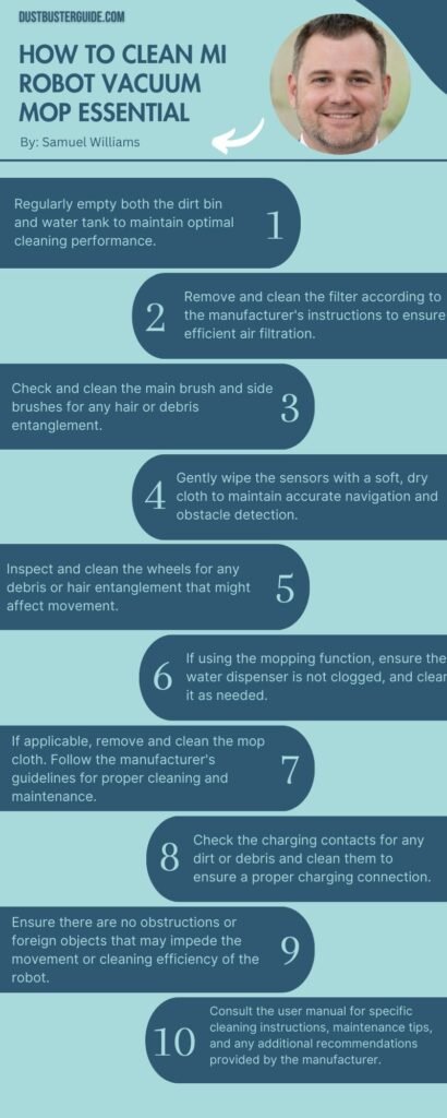 how to clean mi robot vacuum mop essential infographic