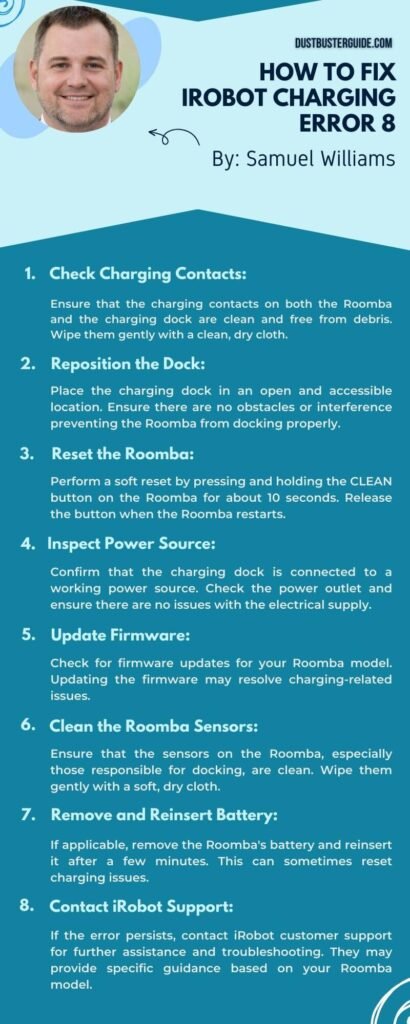 how to fix irobot charging error 8 infographic