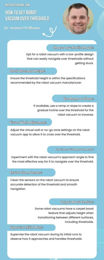 how to get robot vacuum over threshold infographic