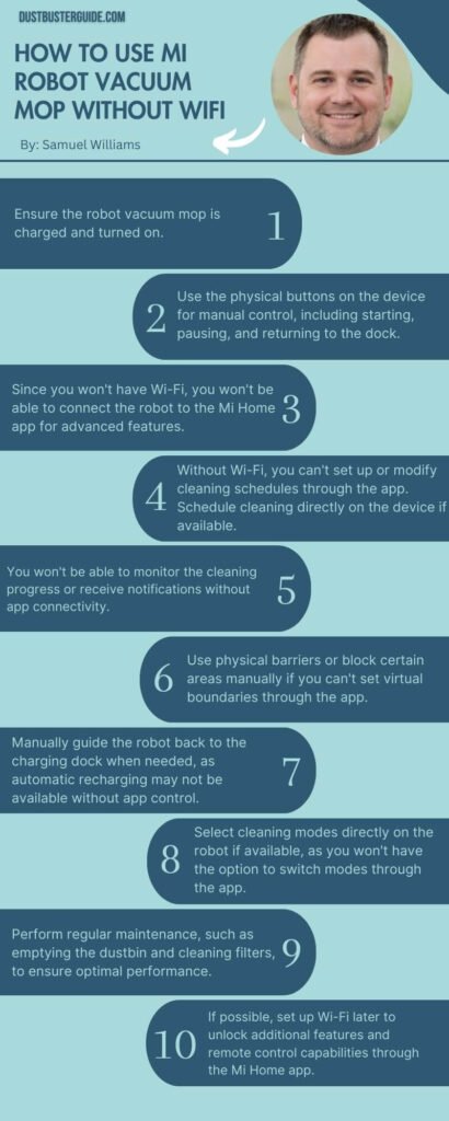 how to use mi robot vacuum mop without wifi infographic