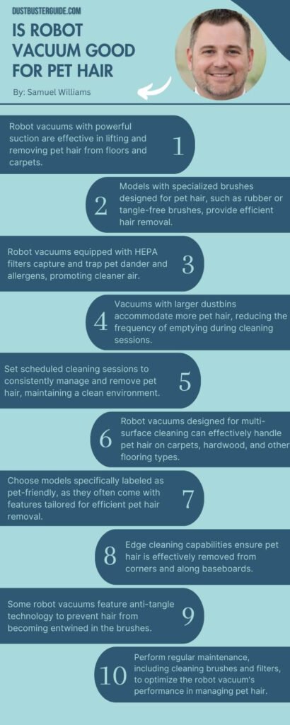 is robot vacuum good for pet hair infographic