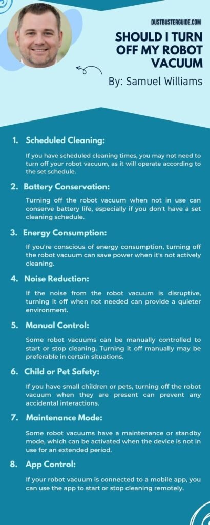 should i turn off my robot vacuum infographic