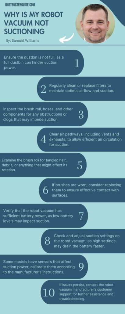 why is my robot vacuum not suctioning infographic