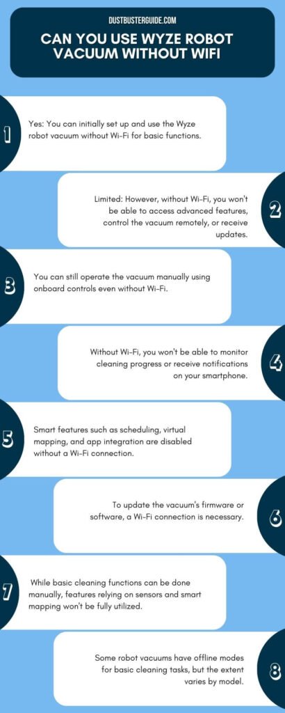 can you use wyze robot vacuum without wifi infographic