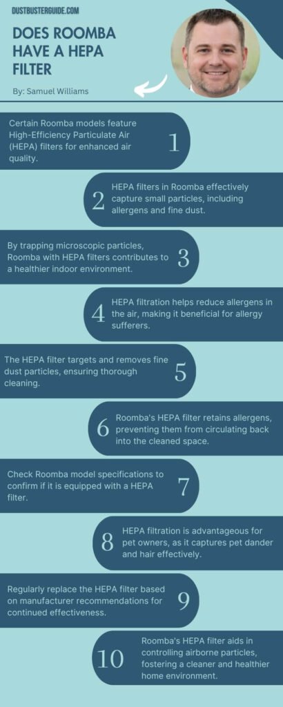 does roomba have a hepa filter infographic