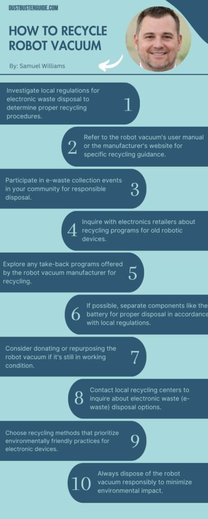 how to recycle robot vacuum infographic