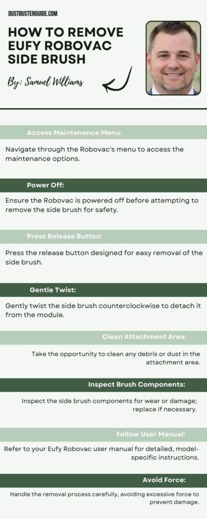 how to remove eufy robovac side brush infographic