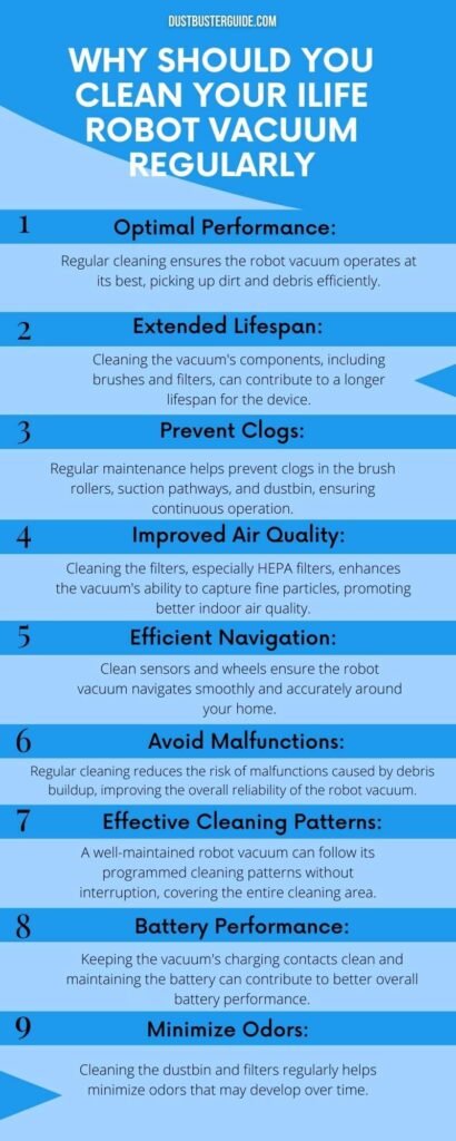 why should you clean your ilife robot vacuum regularly infographic